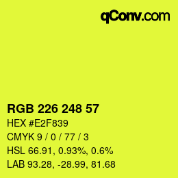 Color code: RGB 226 248 57 | qconv.com