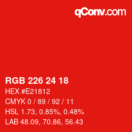 Color code: RGB 226 24 18 | qconv.com