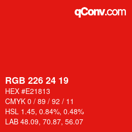 Color code: RGB 226 24 19 | qconv.com