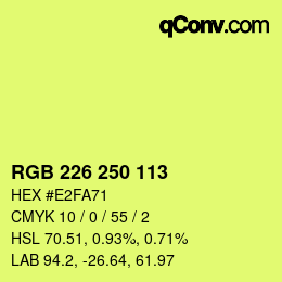 Color code: RGB 226 250 113 | qconv.com