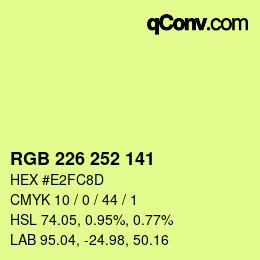 Color code: RGB 226 252 141 | qconv.com