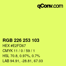 Color code: RGB 226 253 103 | qconv.com