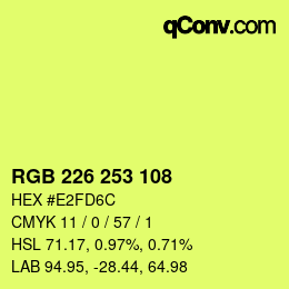 Code couleur: RGB 226 253 108 | qconv.com