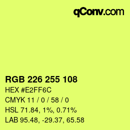 Color code: RGB 226 255 108 | qconv.com