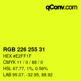 颜色代码: RGB 226 255 31 | qconv.com