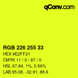 Color code: RGB 226 255 33 | qconv.com