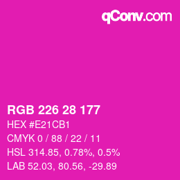 Color code: RGB 226 28 177 | qconv.com