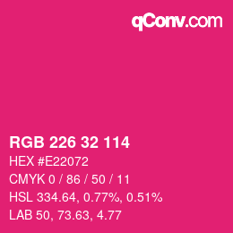 Color code: RGB 226 32 114 | qconv.com