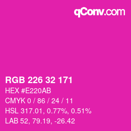 Color code: RGB 226 32 171 | qconv.com