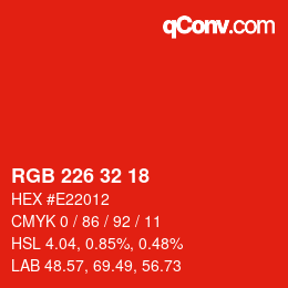 Color code: RGB 226 32 18 | qconv.com