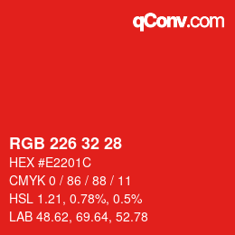 Color code: RGB 226 32 28 | qconv.com