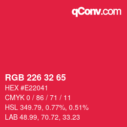 Color code: RGB 226 32 65 | qconv.com
