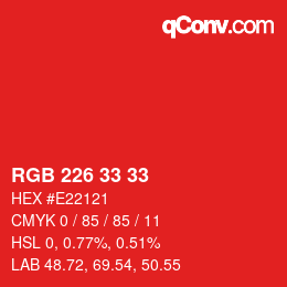 Color code: RGB 226 33 33 | qconv.com