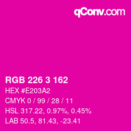 Color code: RGB 226 3 162 | qconv.com