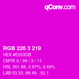 カラーコード: RGB 226 3 219 | qconv.com