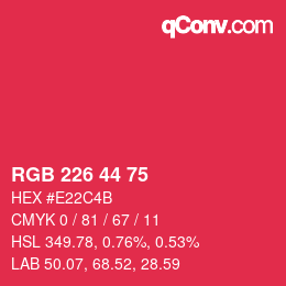 Color code: RGB 226 44 75 | qconv.com