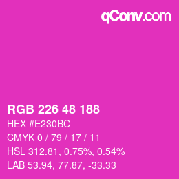 Color code: RGB 226 48 188 | qconv.com