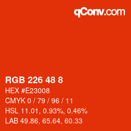 Color code: RGB 226 48 8 | qconv.com