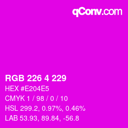 Color code: RGB 226 4 229 | qconv.com
