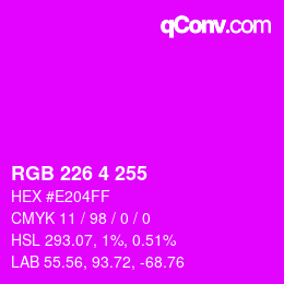 Color code: RGB 226 4 255 | qconv.com