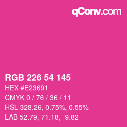 Color code: RGB 226 54 145 | qconv.com