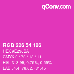 Color code: RGB 226 54 186 | qconv.com