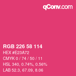 Color code: RGB 226 58 114 | qconv.com