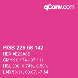 Color code: RGB 226 58 142 | qconv.com