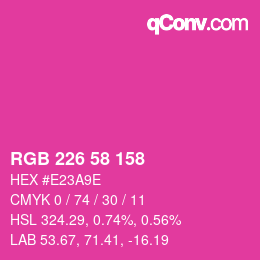 Color code: RGB 226 58 158 | qconv.com