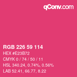 Color code: RGB 226 59 114 | qconv.com