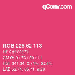 カラーコード: RGB 226 62 113 | qconv.com