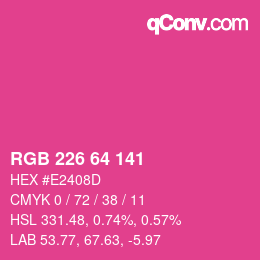 Color code: RGB 226 64 141 | qconv.com