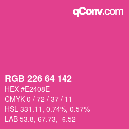 Color code: RGB 226 64 142 | qconv.com