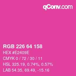 Color code: RGB 226 64 158 | qconv.com