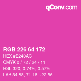 Color code: RGB 226 64 172 | qconv.com