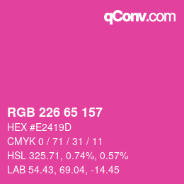 Código de color: RGB 226 65 157 | qconv.com