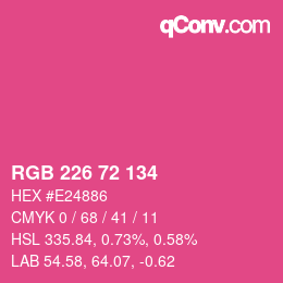 Color code: RGB 226 72 134 | qconv.com