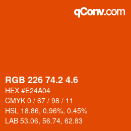 カラーコード: RGB 226 74.2 4.6 | qconv.com