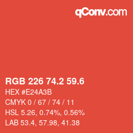 カラーコード: RGB 226 74.2 59.6 | qconv.com