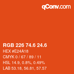 カラーコード: RGB 226 74.6 24.6 | qconv.com