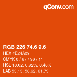 カラーコード: RGB 226 74.6 9.6 | qconv.com