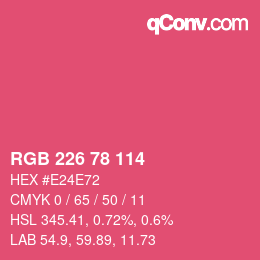 Color code: RGB 226 78 114 | qconv.com