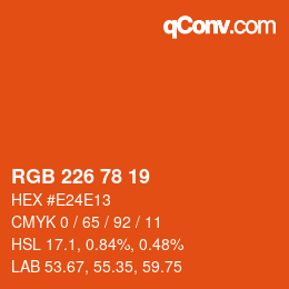 Color code: RGB 226 78 19 | qconv.com