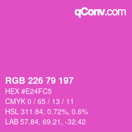 カラーコード: RGB 226 79 197 | qconv.com
