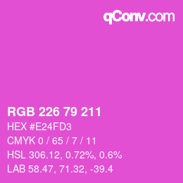 Color code: RGB 226 79 211 | qconv.com