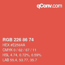 Farbcode: RGB 226 86 74 | qconv.com