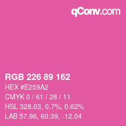 Color code: RGB 226 89 162 | qconv.com