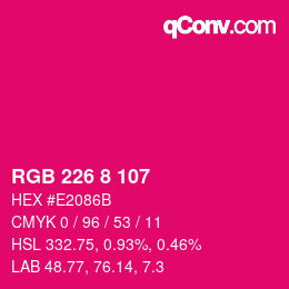 Color code: RGB 226 8 107 | qconv.com
