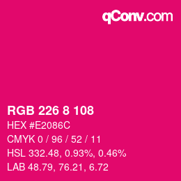 Color code: RGB 226 8 108 | qconv.com