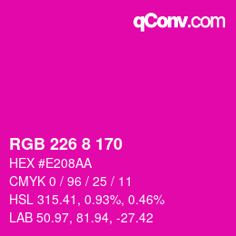 Color code: RGB 226 8 170 | qconv.com